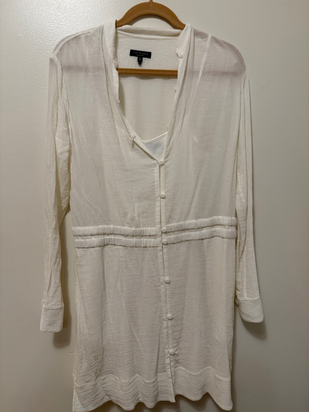 rag & bone Ivory Button-Front Lightweight Tunic